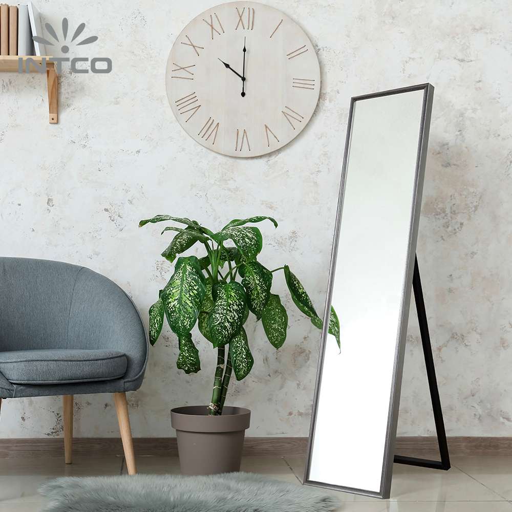 Silver framed full length floor standing mirror ideas for home decor